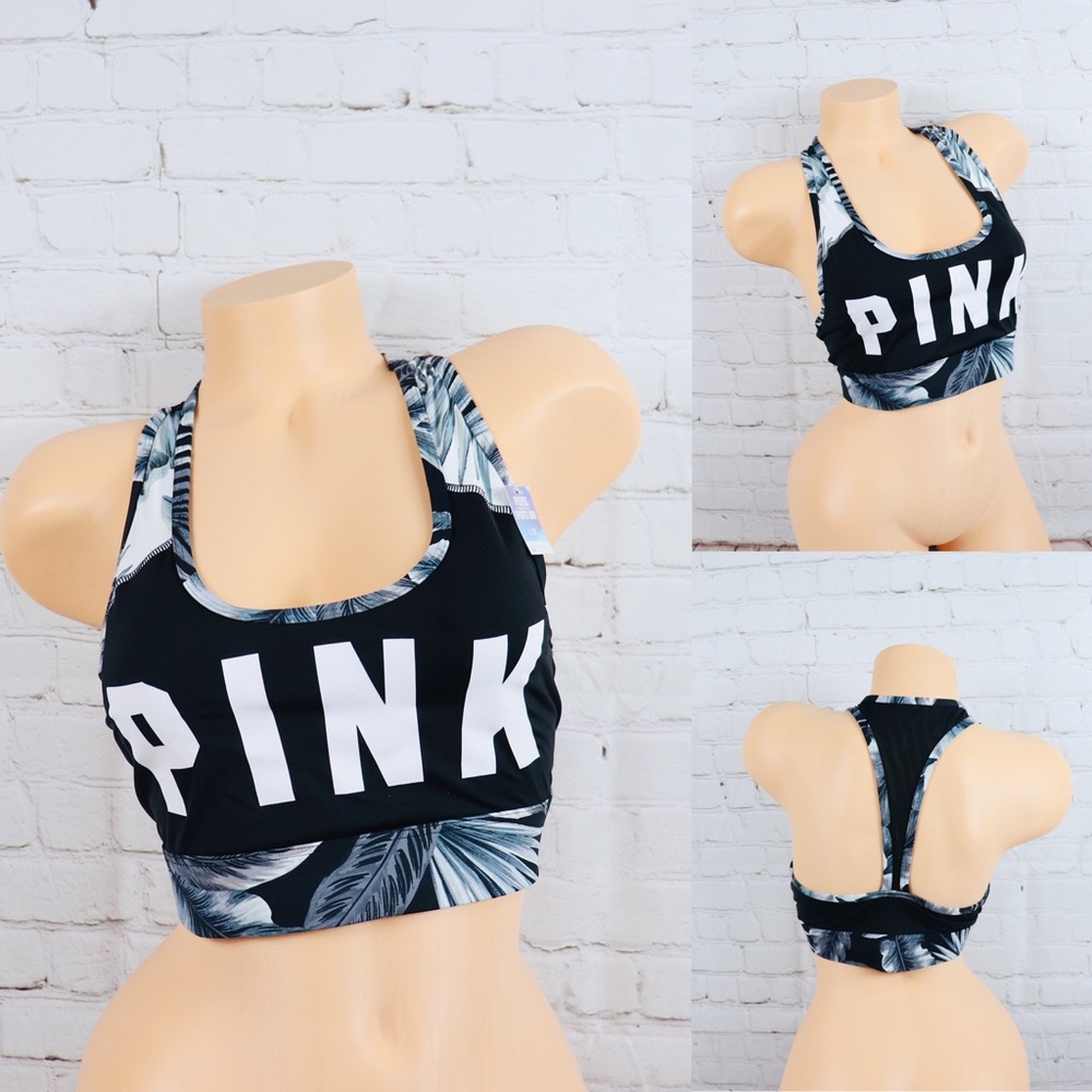 VS Pink Logo Ultimate Racerback Sports Bra